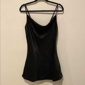 Black Mini Dress with Cowl Neck